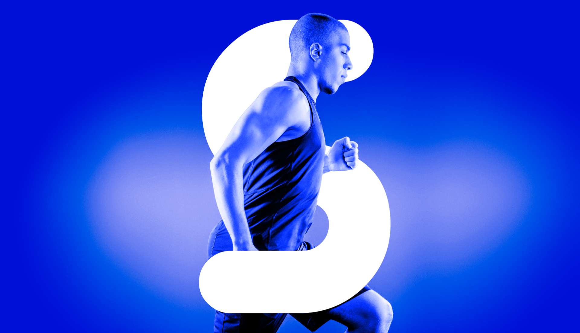 Man running and letter "s" - symbolizing sports physiotherapy