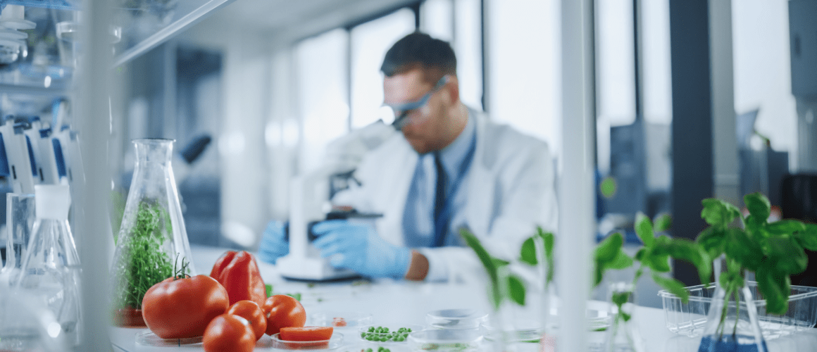 Research dietitian in a lab